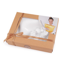 Set de dormit, fata de perna din satin si elastic de par - Alb (1 Bucată)