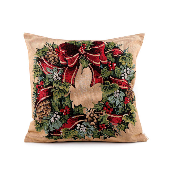 Față de pernă cu gobelin de crăciun 46x46 cm - Ecru (3 Bucăți) Față de pernă cu gobelin de crăciun 46x46 cm - Ecru (3 Bucăți)