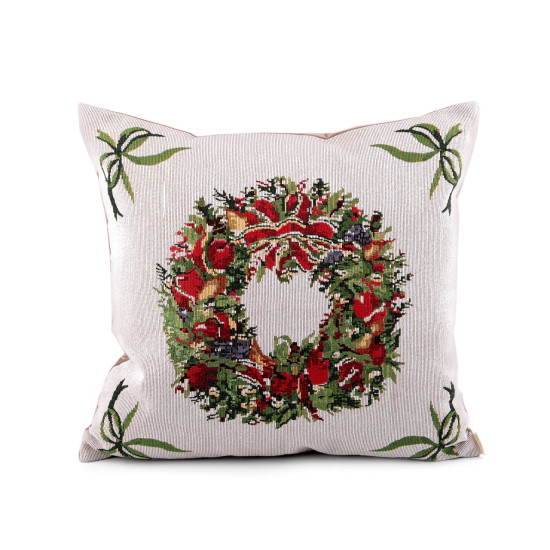 Față de pernă cu gobelin de crăciun 46x46 cm - Ecru (3 Bucăți) Față de pernă cu gobelin de crăciun 46x46 cm - Ecru (3 Bucăți)