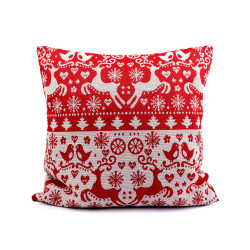 Față de pernă cu gobelin de crăciun 46x46 cm - Roșu (1 Bucată)
