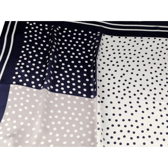 Eșarfă din satin cu buline 70x70 cm - Albastru închis (10 Bucăți) Eșarfă din satin cu buline 70x70 cm - Albastru închis (10 Bucăți)