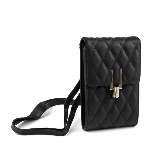 Portofel cu buzunar pentru telefon mobil crossbody 11x17 cm - Negru (1 Bucată) Portofel cu buzunar pentru telefon mobil crossbody 11x17 cm - Negru (1 Bucată)