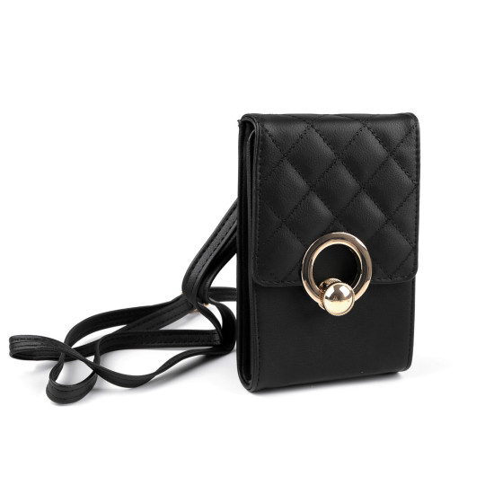 Portofel cu buzunar pentru telefon mobil crossbody 11x17 cm - Negru (1 Bucată) Portofel cu buzunar pentru telefon mobil crossbody 11x17 cm - Negru (1 Bucată)