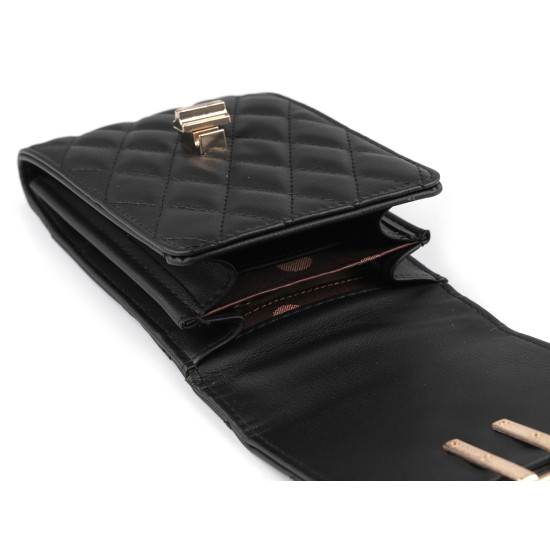 Portofel cu buzunar pentru telefon mobil crossbody 11x17 cm - Negru (1 Bucată) Portofel cu buzunar pentru telefon mobil crossbody 11x17 cm - Negru (1 Bucată)