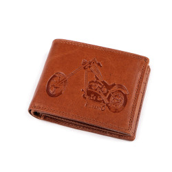 Portofel barbatesc piele 9,5x12 cm - Maro coniac (1 Bucată)