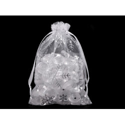 Saculet cadouri organza 10x15 cm - Alb (10 Bucăți)