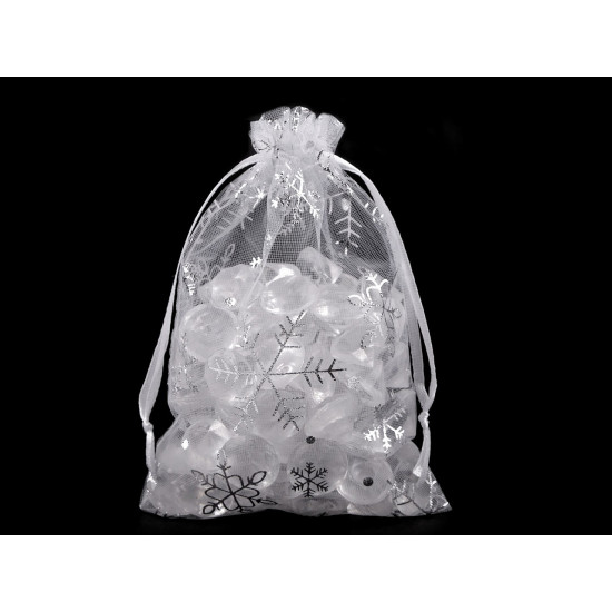 Saculet cadouri organza 10x15 cm - Alb (10 Bucăți)