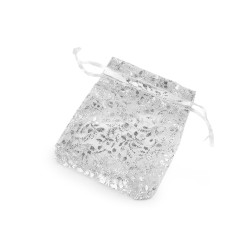 Saculet cadou organza 9x11 cm - Alb (100 Bucăți)