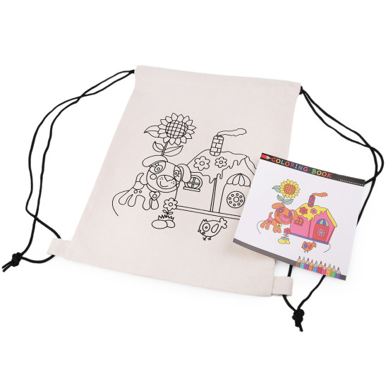 Sac din bumbac copii 27x35 cm - Ecru deschis (4 Bucăți) Sac din bumbac copii 27x35 cm - Ecru deschis (4 Bucăți)