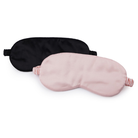 Mască de dormit din satin - Negru (1 Bucată) Mască de dormit din satin - Negru (1 Bucată)