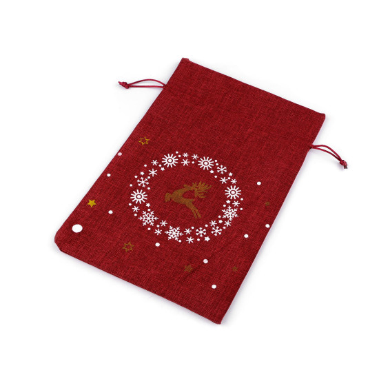 Saculet cadou imitatie iuta 20x30 cm - Roșu (10 Bucăți) Saculet cadou imitatie iuta 20x30 cm - Roșu (10 Bucăți)