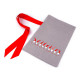 Saculet cadou imitatie iuta spiridusi cu fundita 26x35 cm - Gri deschis (10 Bucăți) Saculet cadou imitatie iuta spiridusi cu fundita 26x35 cm - Gri deschis (10 Bucăți)