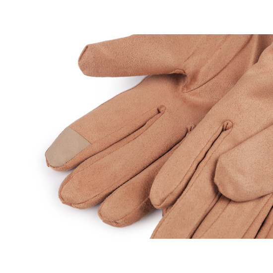 Mănuși de damă cu blană, tactile - Gri neutral (1 Pereche) Mănuși de damă cu blană, tactile - Gri neutral (1 Pereche)