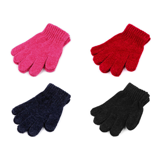 Mănuși chenille pentru copii - Albastru închis (1 Pereche)