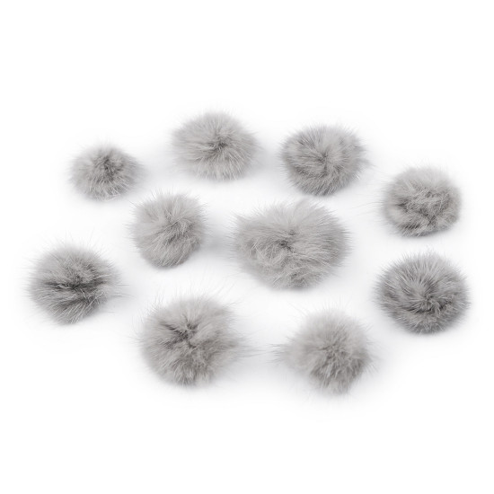 Aplicatie pompon din blană ø3 cm - Gri neutral (100 Bucăți) Aplicatie pompon din blană ø3 cm - Gri neutral (100 Bucăți)
