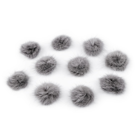 Aplicatie pompon din blană ø3 cm - Gri neutral (100 Bucăți) Aplicatie pompon din blană ø3 cm - Gri neutral (100 Bucăți)