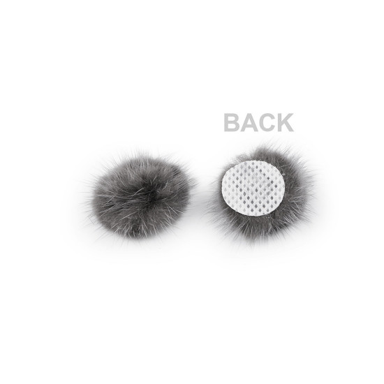 Aplicatie pompon din blană ø3 cm - Gri neutral (100 Bucăți) Aplicatie pompon din blană ø3 cm - Gri neutral (100 Bucăți)