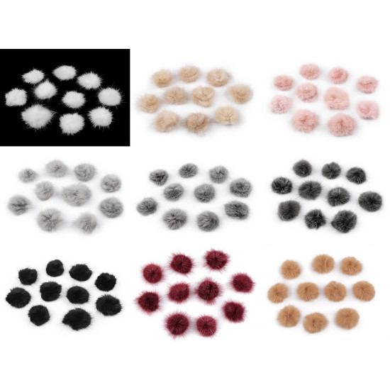 Aplicatie pompon din blană ø3 cm - Gri neutral (100 Bucăți) Aplicatie pompon din blană ø3 cm - Gri neutral (100 Bucăți)