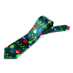 Cravată din satin de crăciun - Verde (1 Bucată)