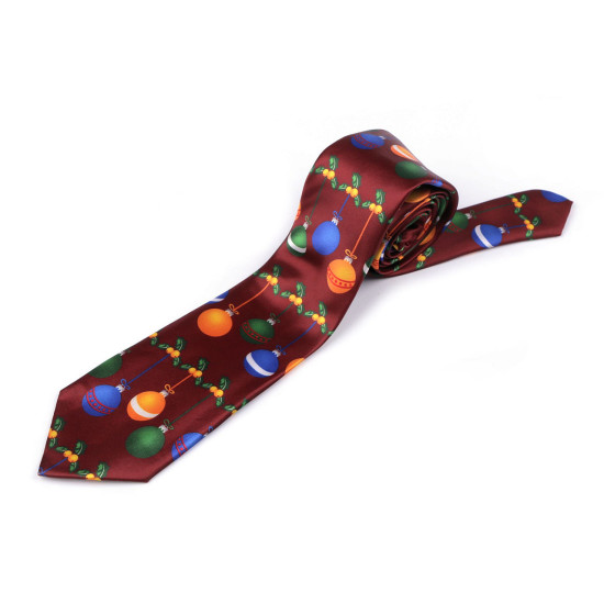 Cravată din satin de crăciun - Bordo (1 Bucată) Cravată din satin de crăciun - Bordo (1 Bucată)