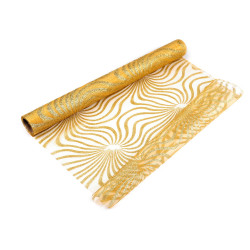Organza cu sclipici, latime 48 cm - Auriu (1 Metru)