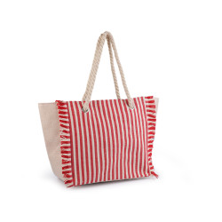 Geanta de vara/plaja cu dungi 33x52 cm - Roșu (1 Bucată)