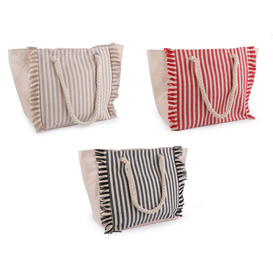 Geanta de vara/plaja cu dungi 33x52 cm - Roșu (3 Bucăți) Geanta de vara/plaja cu dungi 33x52 cm - Roșu (3 Bucăți)