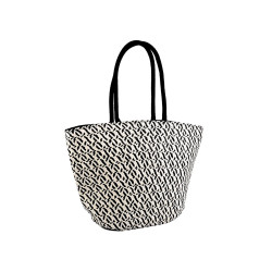 Geanta de vara/plaja din paie de hartie 34x45 cm - Negru (1 Bucată)