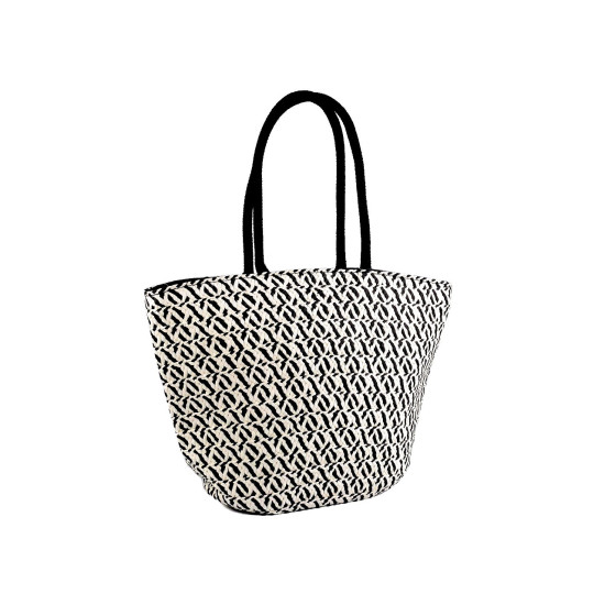 Geanta de vara/plaja din paie de hartie 34x45 cm - Negru (1 Bucată) Geanta de vara/plaja din paie de hartie 34x45 cm - Negru (1 Bucată)