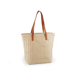 Geanta de vara/plaja din paie de hartie 37x46 cm - Natural deschis (1 Bucată)