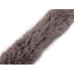 Blană sintetică decorativă, lățime 9 cm - Taupe (1 Metru)