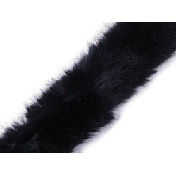 Blană sintetică decorativă, lățime 9 cm - Albastru închis (1 Metru)
