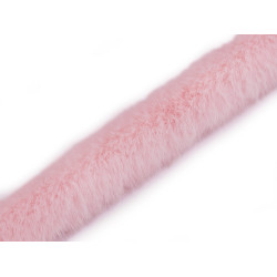 Blană sintetică decorativă, lățime 3 cm - Roz pudrat (1 Metru)