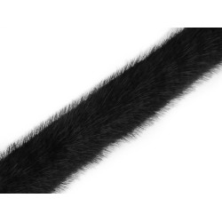 Blană sintetică decorativă, lățime 3 cm - Negru (1 Metru)
