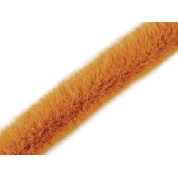 Blană sintetică decorativă, lățime 3 cm - Galben muștar (1 Metru)