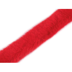 Blană sintetică decorativă, lățime 3 cm - Roșu (1 Metru)