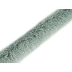 Blană sintetică decorativă, lățime 3 cm - Verde salvie deschis (1 Metru)