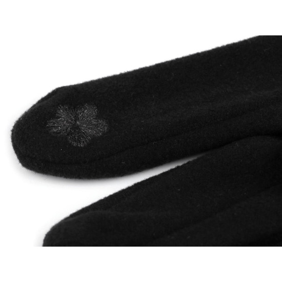Mănuși de damă cu pompon din blană, tactile - Negru (3 Perechi) Mănuși de damă cu pompon din blană, tactile - Negru (3 Perechi)