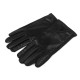 Mănuși de damă decorate cu piele ecologică, tactile - Negru (6 Perechi)