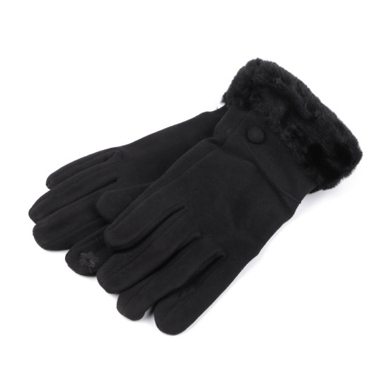 Mănuși de damă cu blană, tactile - Gri neutral (1 Pereche) Mănuși de damă cu blană, tactile - Gri neutral (1 Pereche)