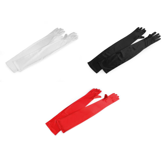 Mănuși satinate de ocazie lungi - Negru (1 Pereche) Mănuși satinate de ocazie lungi - Negru (1 Pereche)