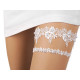 Set jartiere de nunta din dantela cu perle - Alb (1 Set) Set jartiere de nunta din dantela cu perle - Alb (1 Set)