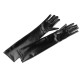 Mănuși lungi de ocazie imitație latex - Negru (1 Pereche)