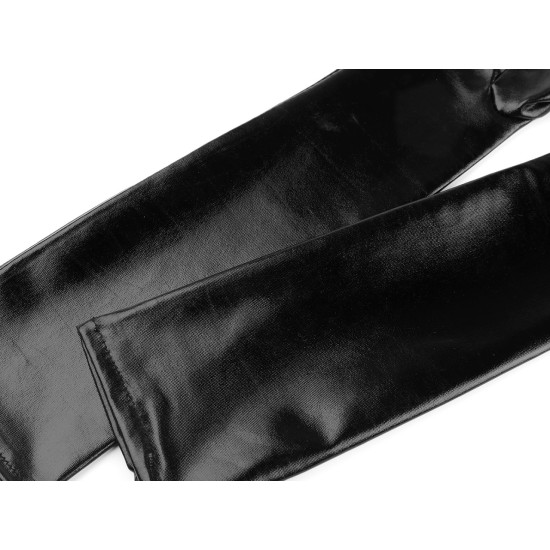 Mănuși lungi de ocazie imitație latex - Negru (1 Pereche)