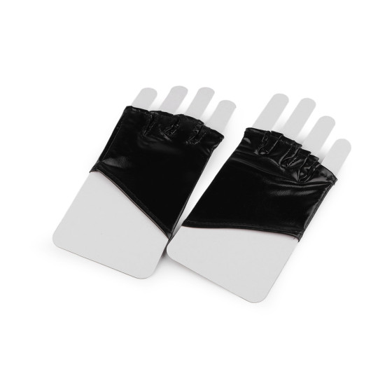 Mănuși fără degete din imitație de latex - Roșu (1 Pereche)