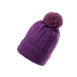 Căciulă de iarnă cu pompon pentru femei/fete emi ross - Violet (1 Bucată)