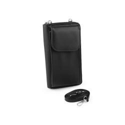 Portofel crossbody cu buzunar pentru telefon mobil 11x19cm - Negru (1 Bucată)