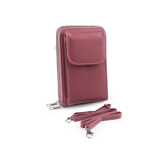 Portofel crossbody cu buzunar pentru telefon mobil 11x18cm - Roz vintage (5 Bucăți) Portofel crossbody cu buzunar pentru telefon mobil 11x18cm - Roz vintage (5 Bucăți)