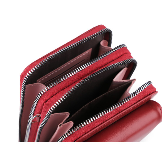 Portofel crossbody cu buzunar pentru telefon mobil 11x18cm - Roz vintage (5 Bucăți) Portofel crossbody cu buzunar pentru telefon mobil 11x18cm - Roz vintage (5 Bucăți)