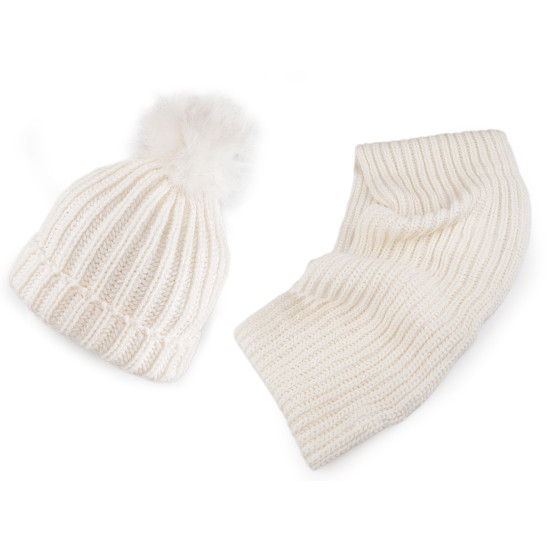 Set fular și șapcă cu pompon pentru femei/fete - Negru (2 Seturi) Set fular și șapcă cu pompon pentru femei/fete - Negru (2 Seturi)